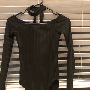 Miss Selfridge black sexy long sleeve bodysuit